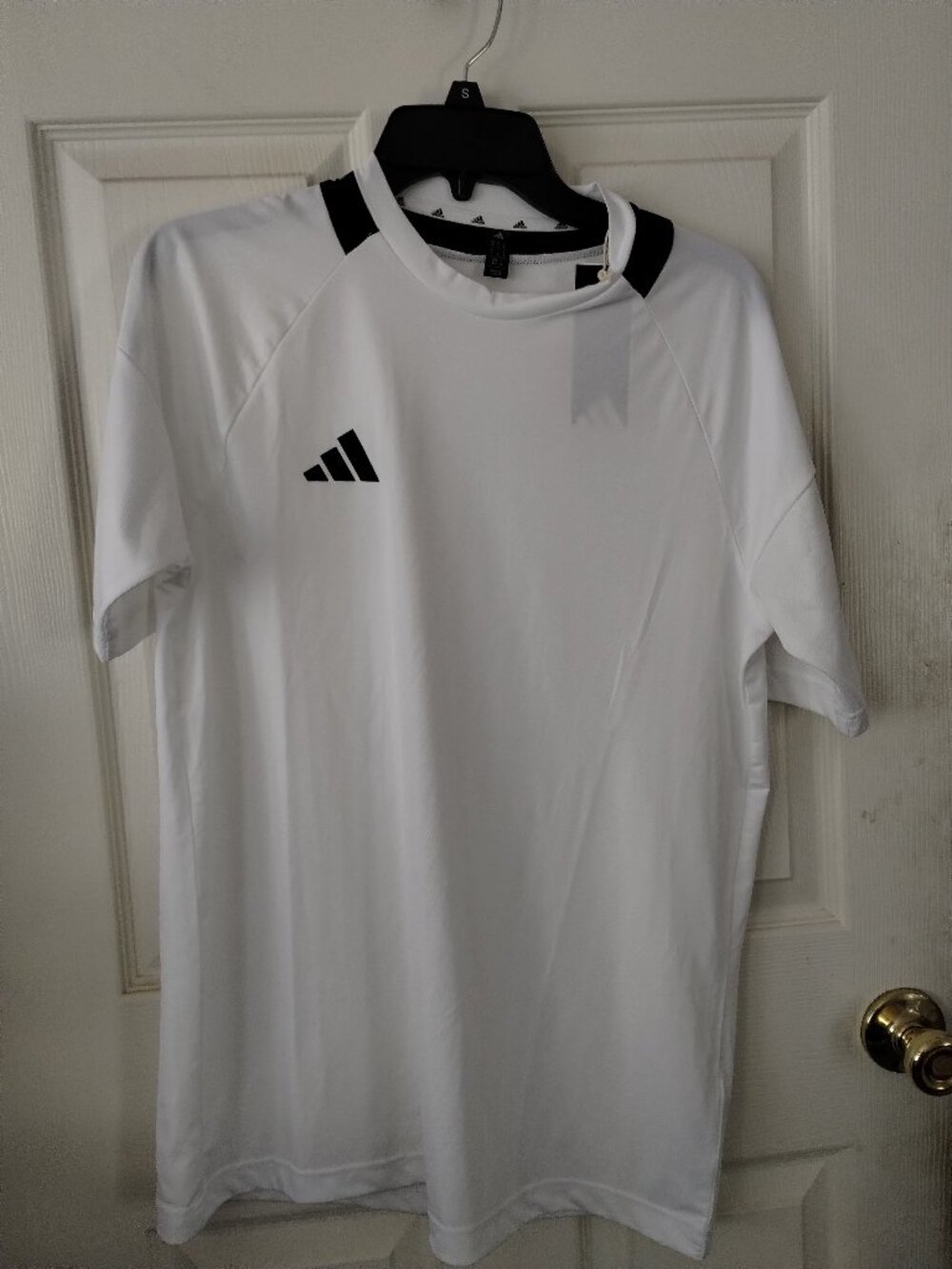 Adidas men's white/ black athletic t- shirt,size-small,NWT